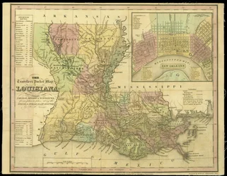The Travellers Pocket Map of Louisiana, utgitt i 1830